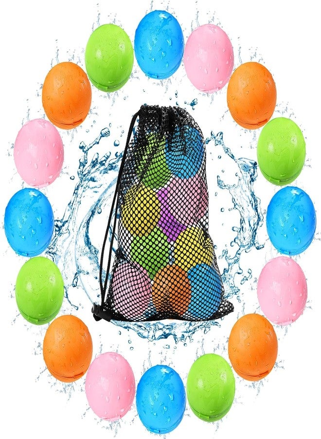 Tlitlimom 16Pcs Reusable Water Bomb Balloons, Pool Beach Toys for Kids ages 3-12, Summer Toy Water Toy for and Girls, Outdoor Activities Water Games Toys Self Sealing Water Splash Ball for Fun - Image 1